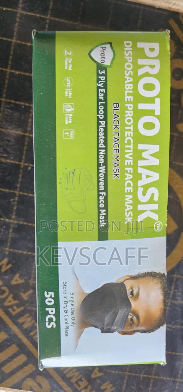 Disposable Face Mask 3ply Black - thumbnail 2