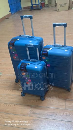 3 Piece Rubber Suitcase Set – Durable Stylish - main view