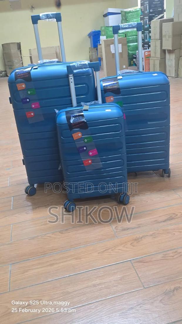 3 Piece Rubber Suitcase Set – Durable Stylish - thumbnail 2