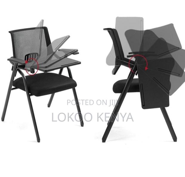 Office Chair; Black Midback Foldable Conference Seat-Writting Pad - thumbnail 5