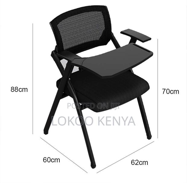 Office Chair; Black Midback Foldable Conference Seat-Writting Pad - thumbnail 11