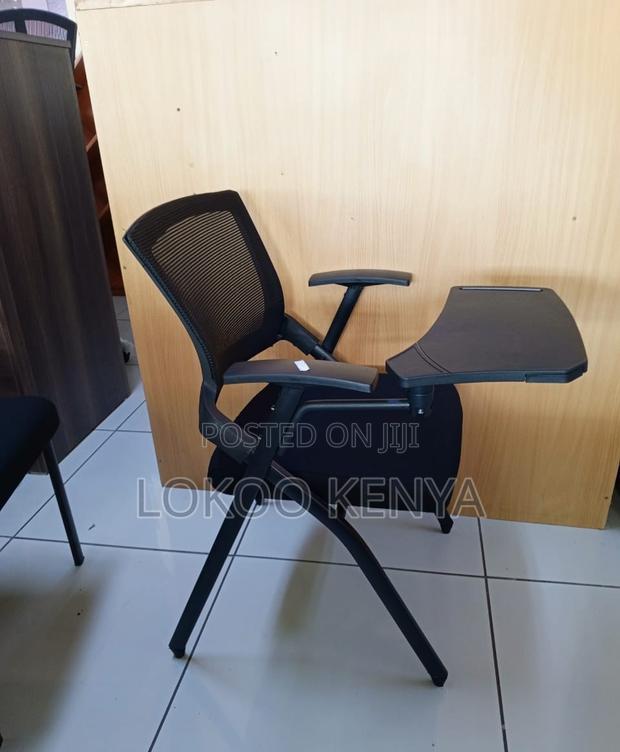 Office Chair; Black Midback Foldable Conference Seat-Writting Pad - thumbnail 18