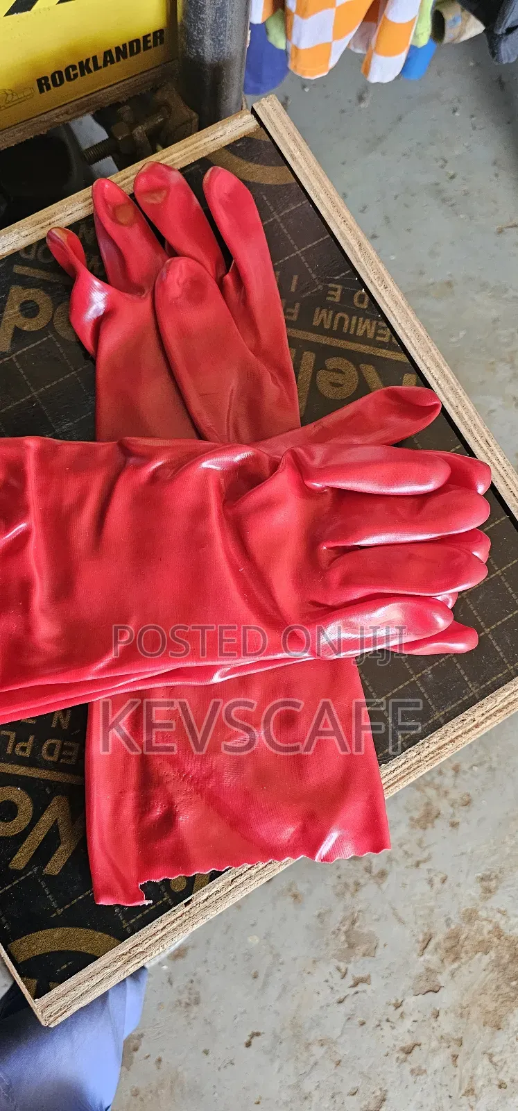 Red Pvc Gloves Long