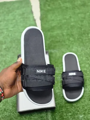 Brown And Black White Nike Slides