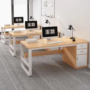 Office Desk : Modern Staff Desktop Desk With Drawers