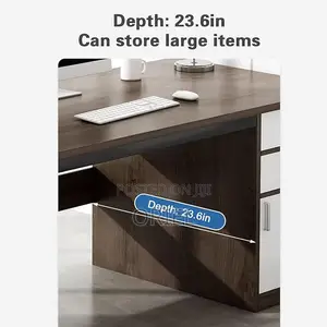 Office Desk : Modern Staff Desktop Desk With Drawers