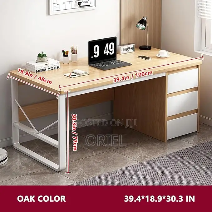 Office Desk : Modern Staff Desktop Desk With Drawers