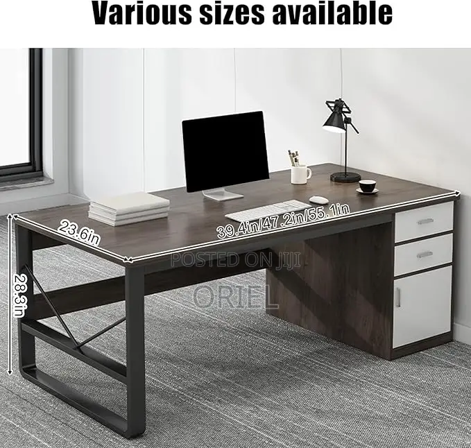 Office Desk : Modern Staff Desktop Desk With Drawers