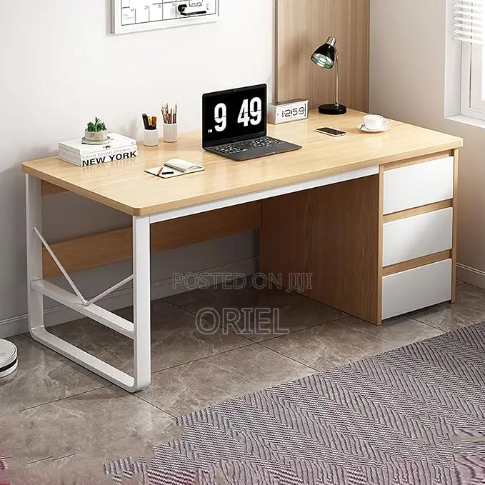 Office Desk : Modern Staff Desktop Desk With Drawers