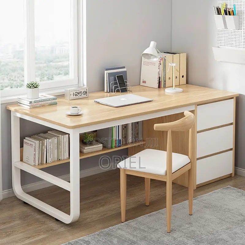 Office Desk : Modern Staff Desktop Desk With Drawers