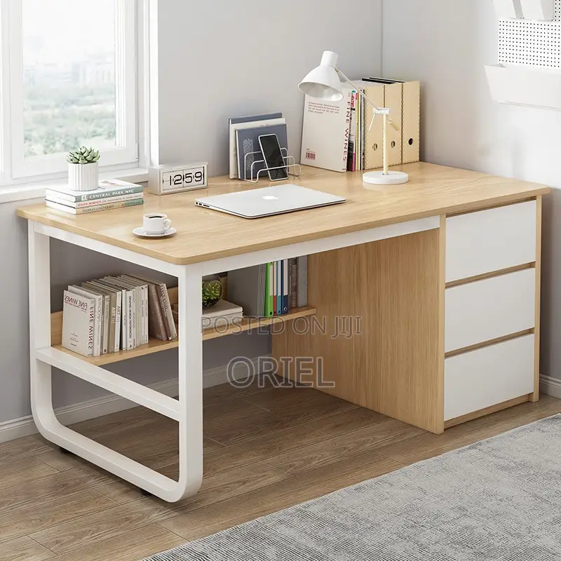 Office Desk : Modern Staff Desktop Desk With Drawers