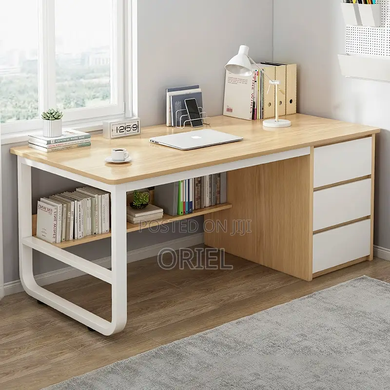 Office Desk : Modern Staff Desktop Desk With Drawers