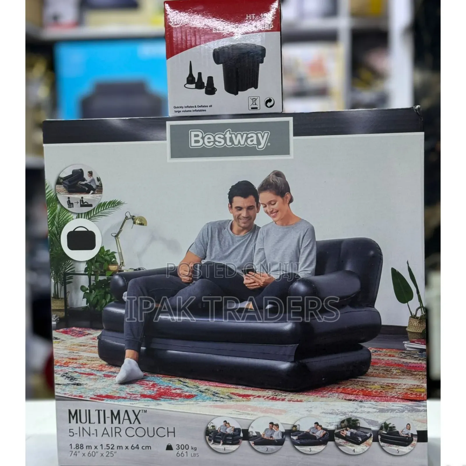 *5 in 1 2 Seater Bestway Inflatable Pullout Sofa Plus Electric Pump