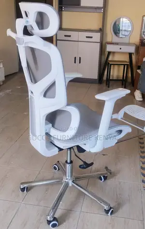 White Grey Orthopedic High-back Office Chair
