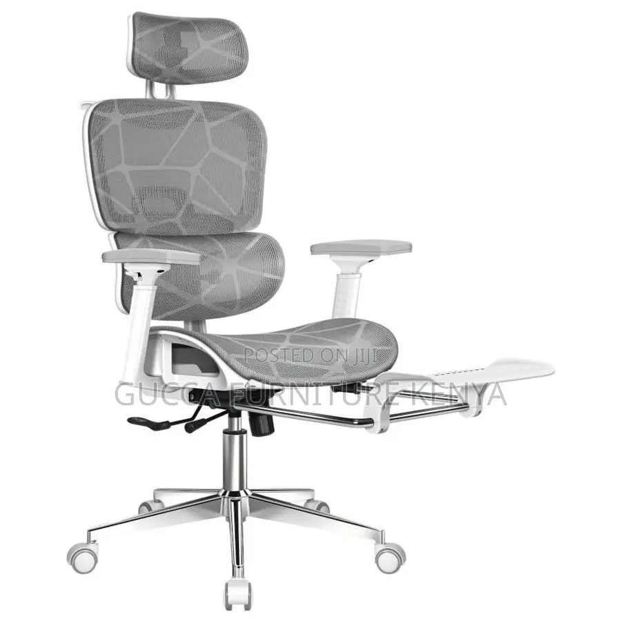 White Grey Orthopedic High-back Office Chair