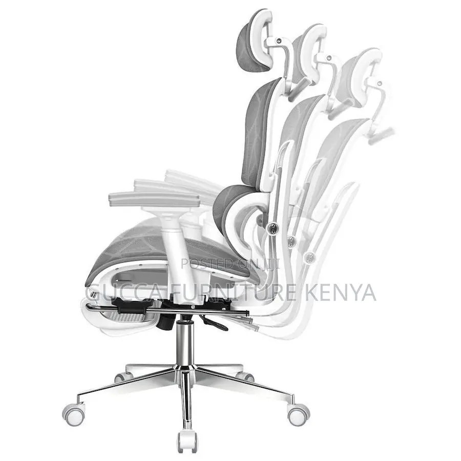 White Grey Orthopedic High-back Office Chair