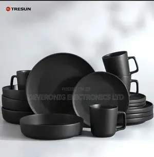 16 PCS Dinner Set Well Finished Porcelain Dinner Set Black