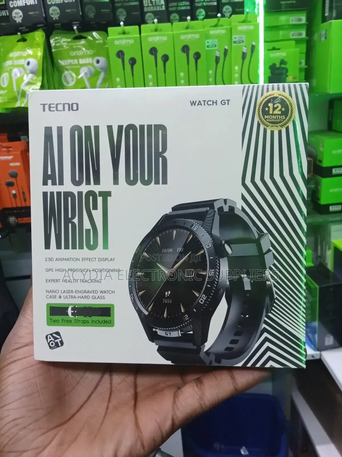 Tecno Watch Gt With Gps, Two Free Straps Smart Watch