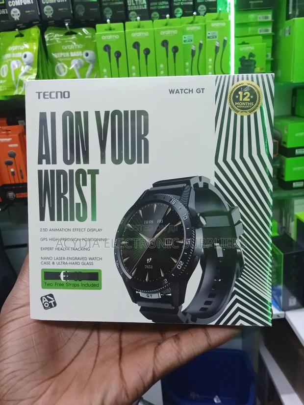 Tecno Watch Gt With Gps, Two Free Straps Smart Watch