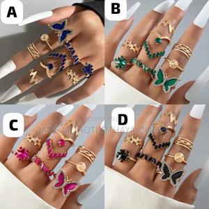 *9pc Butterfly Rose Ring Set - thumbnail 2