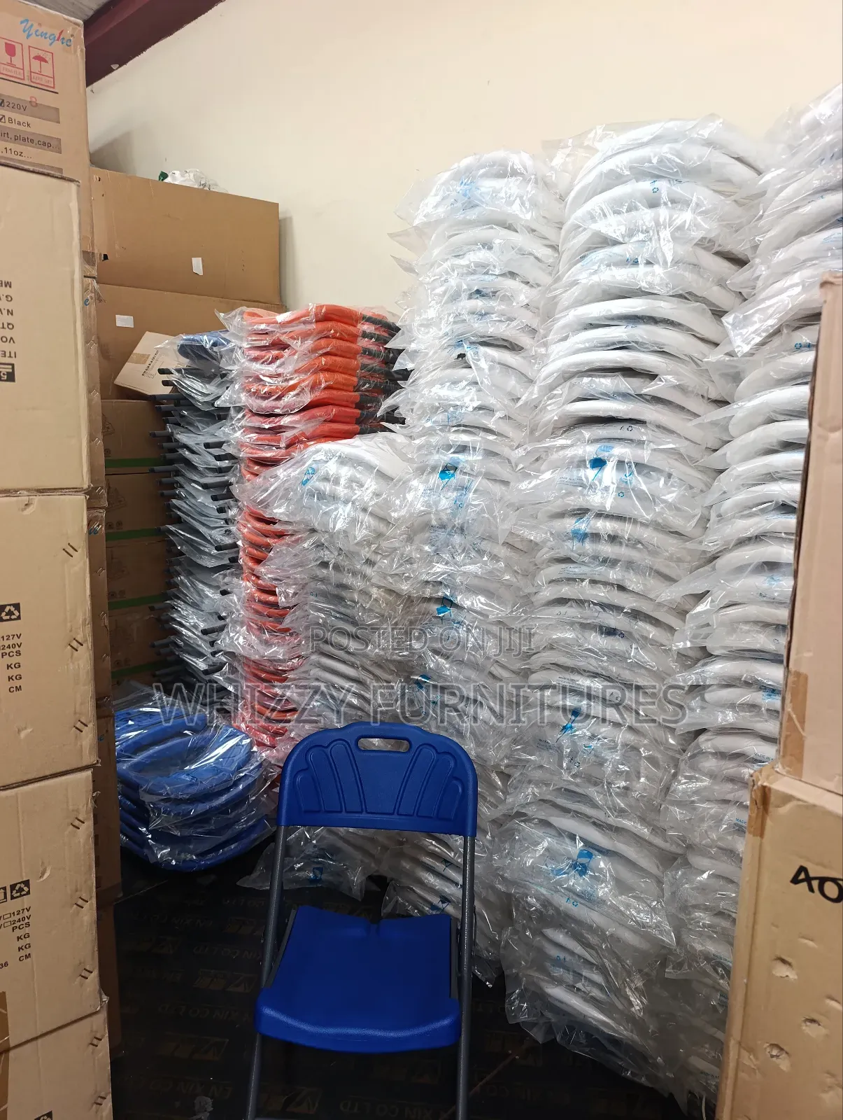 Foldable Chair ,White ,Blue , Orange