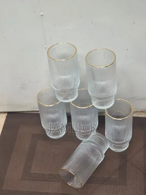 6 PCS Stripped Goldline Glasses –Jm