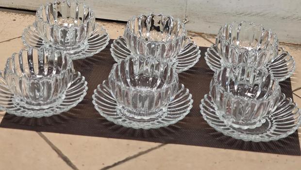 12 Pieces Crystal Glass Mugs and Saucer