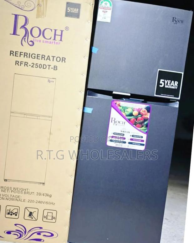 197 Litres Roch Rfr‐250‐Dt‐B Double Door Fridge