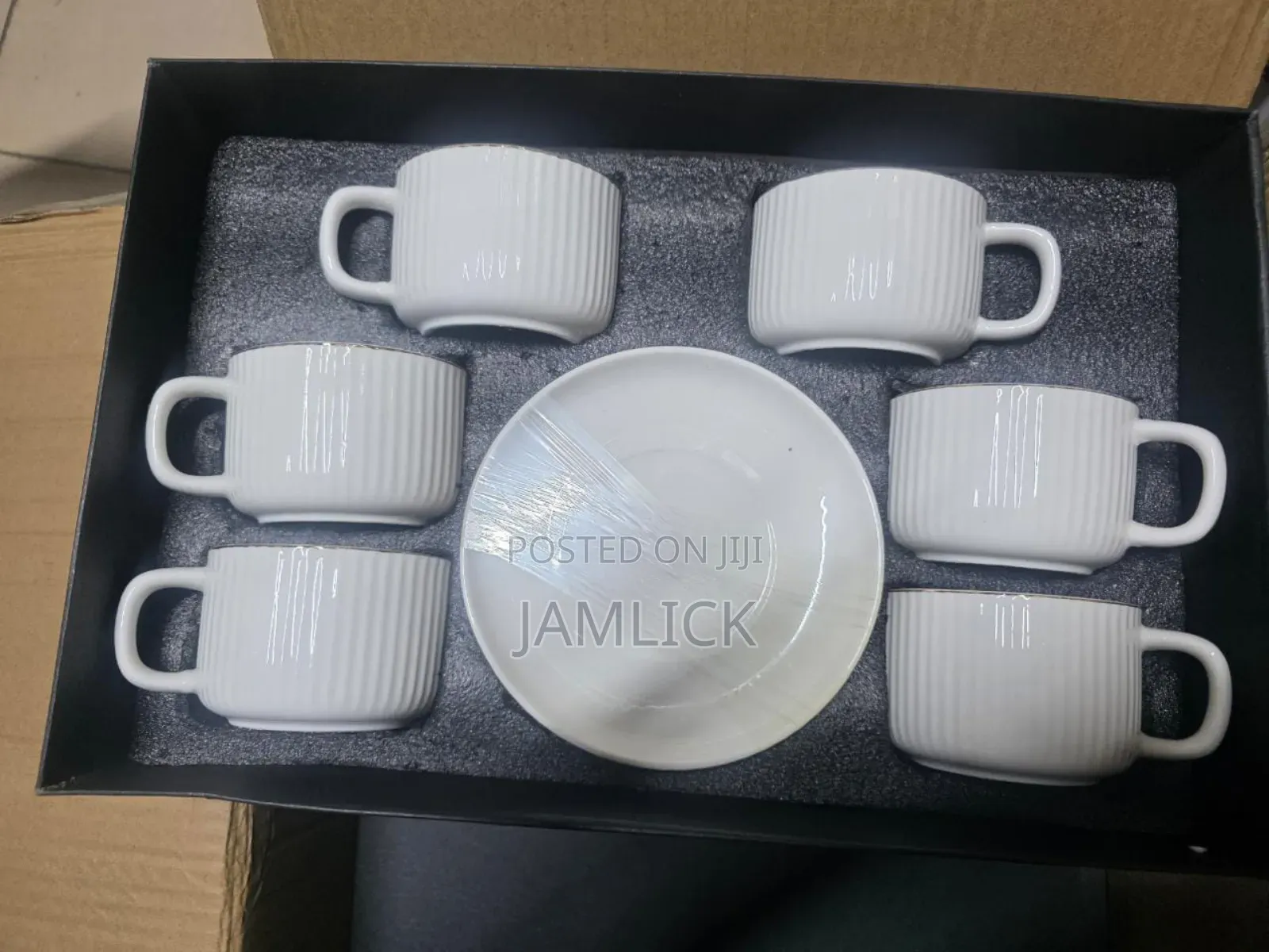  12 PCS Straight Cup Saucer Set – 250ml Mugs – Jm