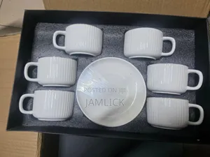  12 PCS Straight Cup Saucer Set – 250ml Mugs – Jm