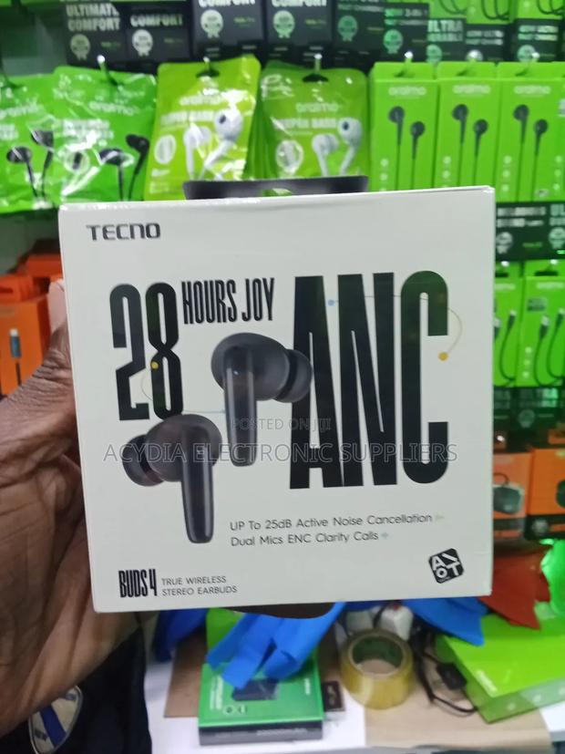 Tecno Buds 4 Wireless Earbuds With 28 Hours, 25db Anc - thumbnail 3
