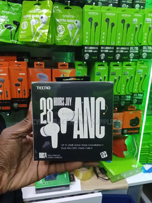 Tecno Buds 4 Wireless Earbuds With 28 Hours, 25db Anc - thumbnail 4