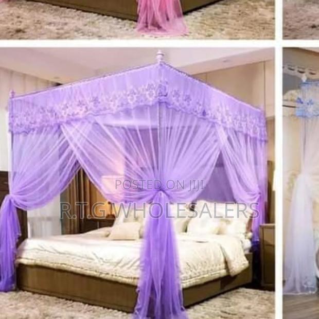 4-Stand Net Rail Mosquito Net – Multiple Colors