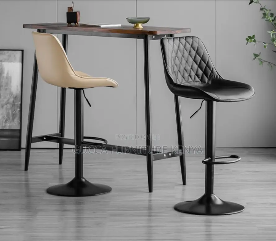 Adjustable Pu Leather Swivel Bar Stool