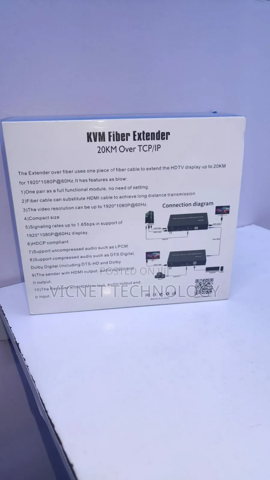 20km Over TCP /Ip KVM Fiber Extender
