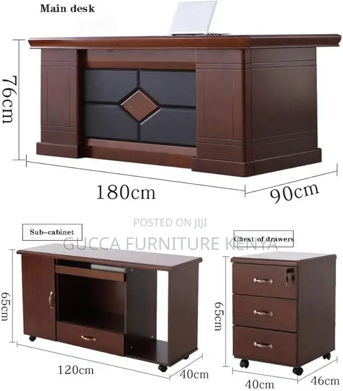 1.4 Meters Executive Mahogany L-shaped Desk
