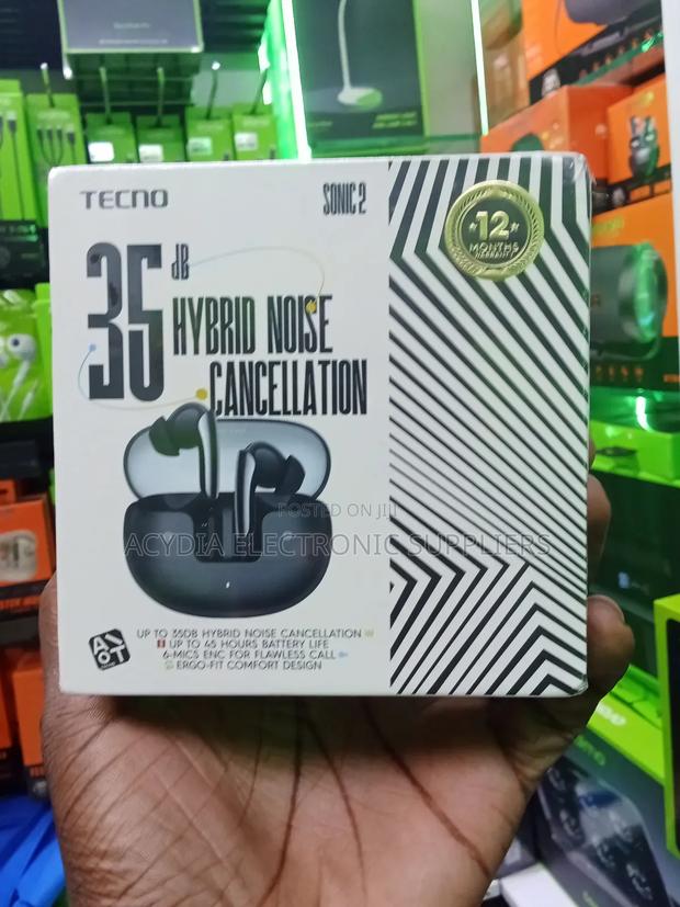 Tecno Sonic 2 35db Hybrid Anc, 45 Hours Long Playtime