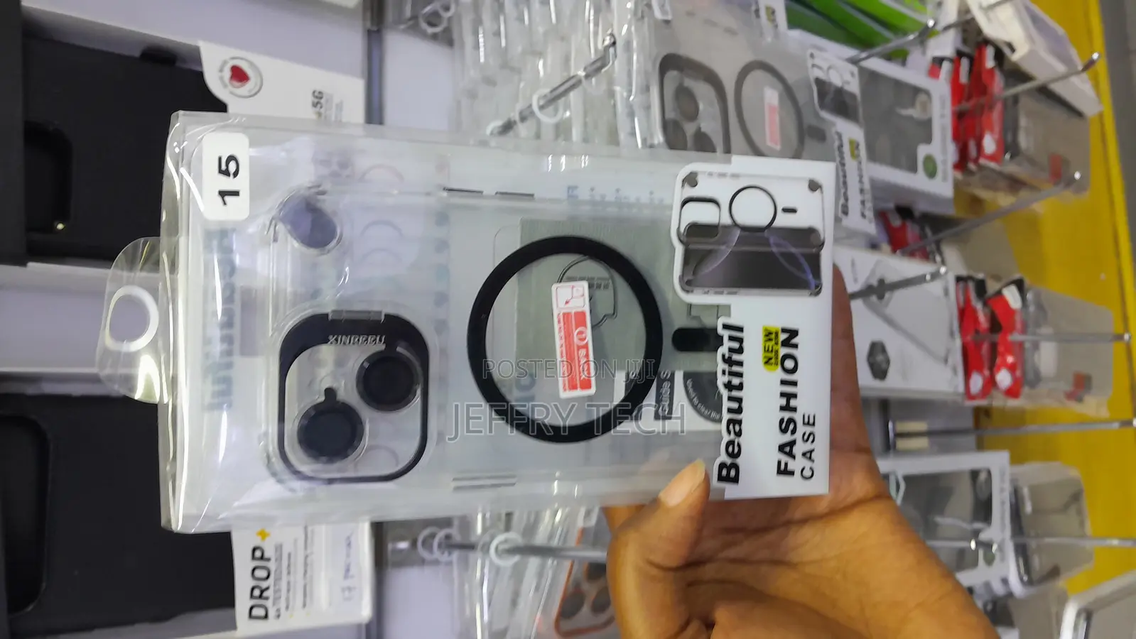 Misky iPhone 15 Dual-Color Clear Acrylic Magsafe Case With Lense Stand