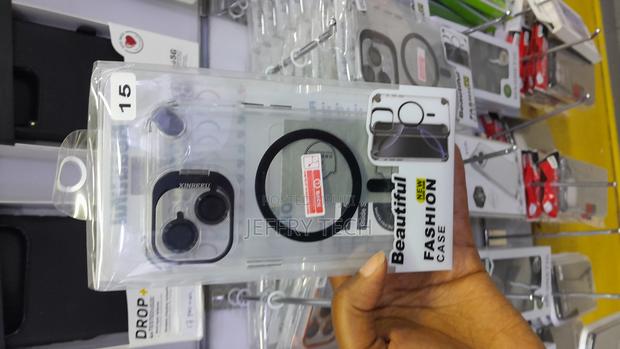 Misky iPhone 15 Dual-Color Clear Acrylic Magsafe Case With Lense Stand