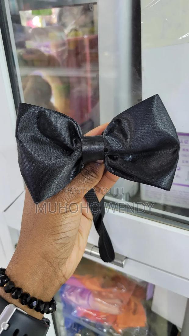 Black Satin Bow Tie - main view