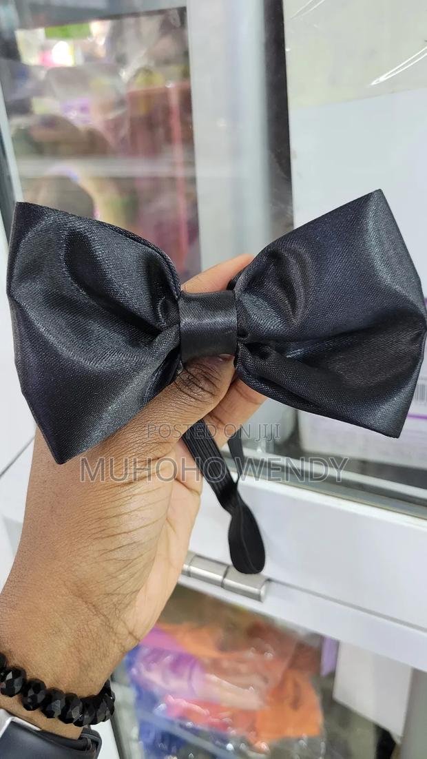 Black Satin Bow Tie - thumbnail 2