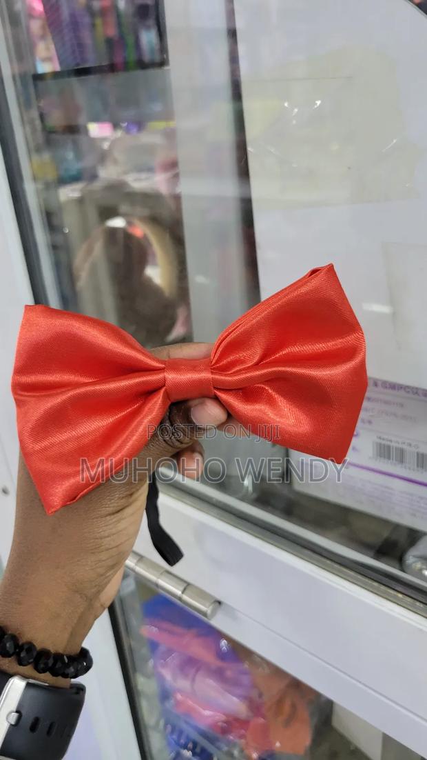 Red Satin Bow Tie - thumbnail 2