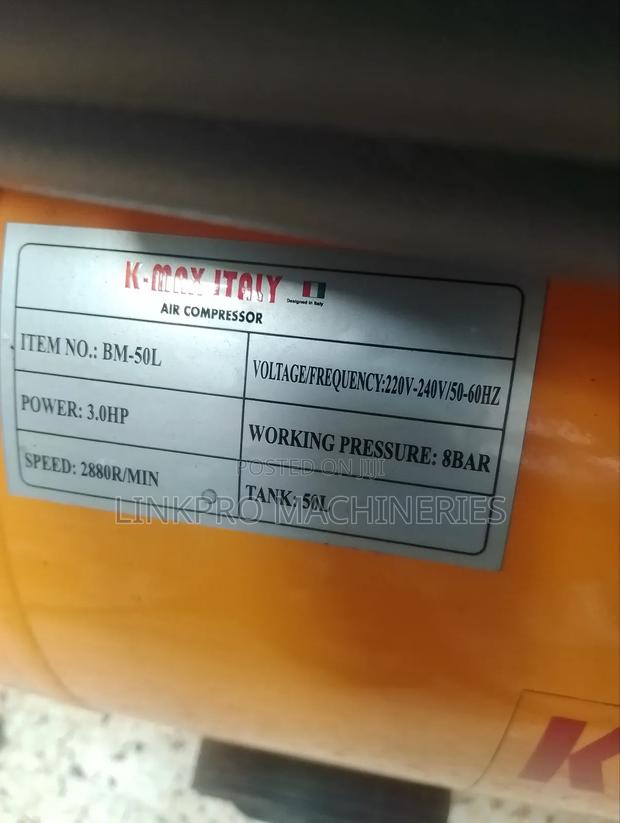 50 Litres 3hp Kmax Italy Air Compressor - thumbnail 4