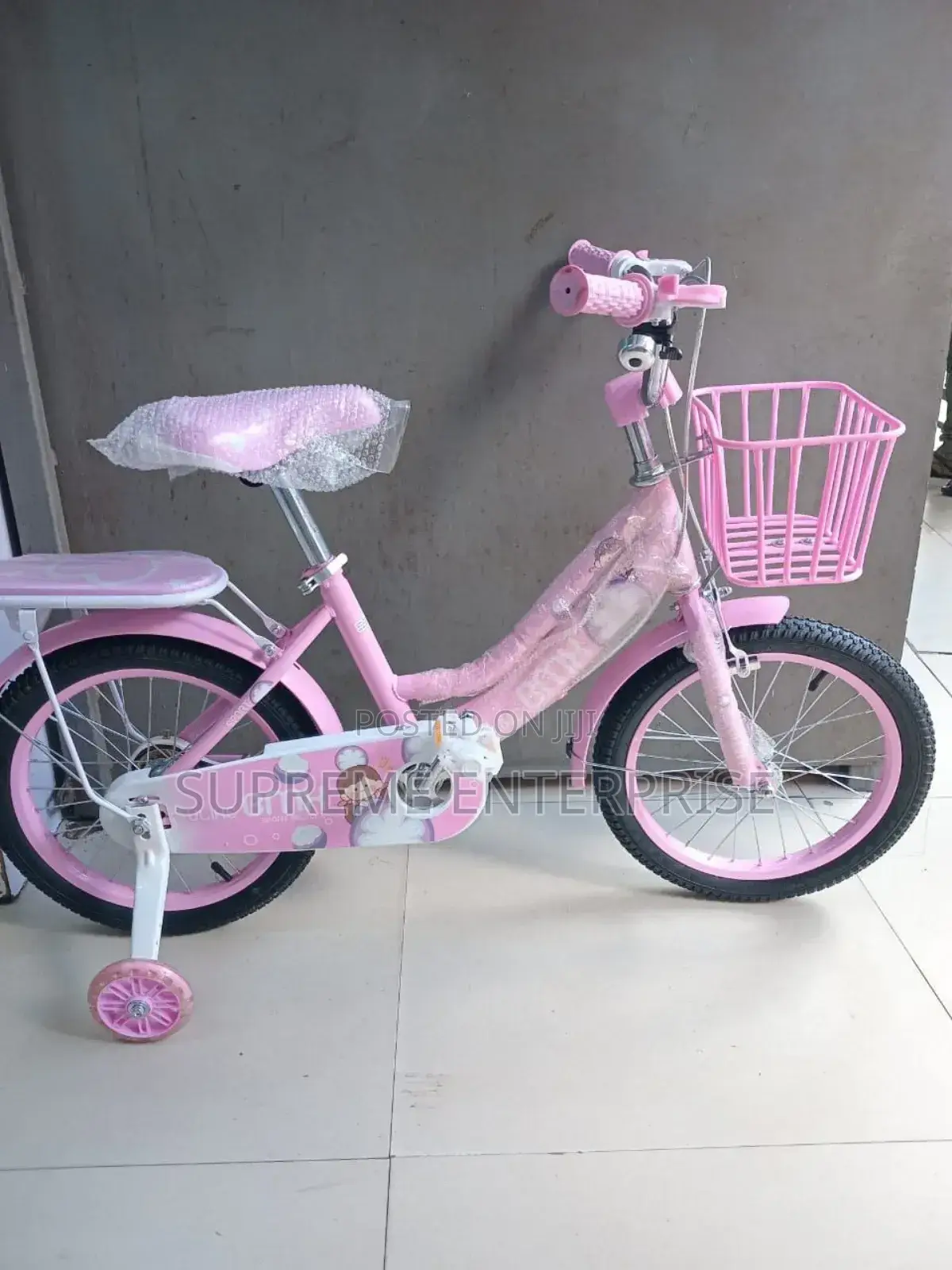 Pink Baby Double Wheel Bicycle
