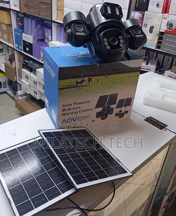 Tripple Lens Solar Camera With Warning Sings