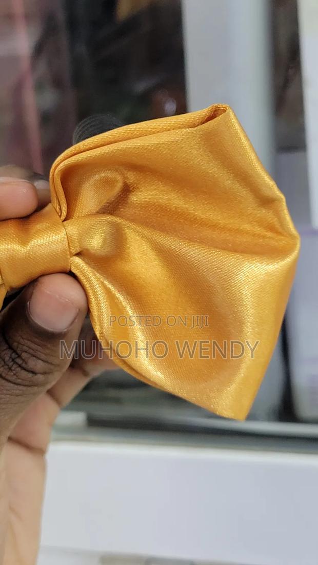 Gold Satin Bow Tie - thumbnail 2