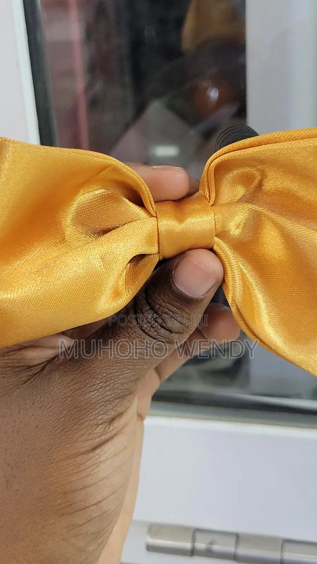 Gold Satin Bow Tie - thumbnail 3
