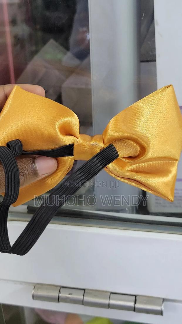 Gold Satin Bow Tie - thumbnail 5