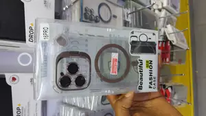 Kmiol Dual-Color Magsafe Clear Magsafe Case With Lens Protector ,Stand