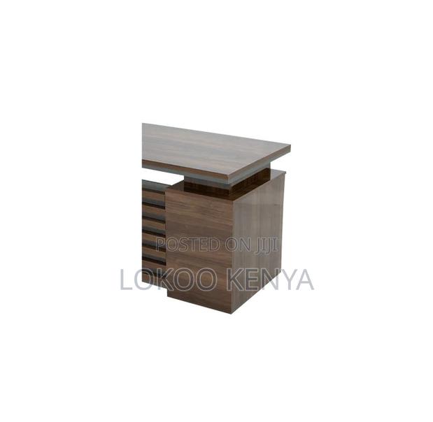 Office Desk; Modern 1.4 M Brown Imported Office Executive Desk - thumbnail 2